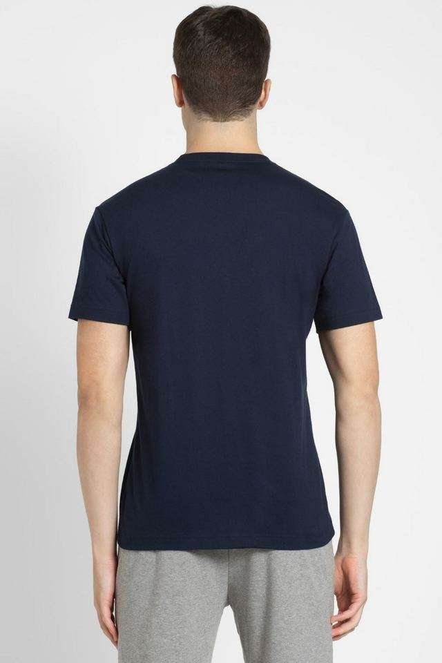 Solid-Blended-Fabric-Regular-Fit-Men-T-Shirt