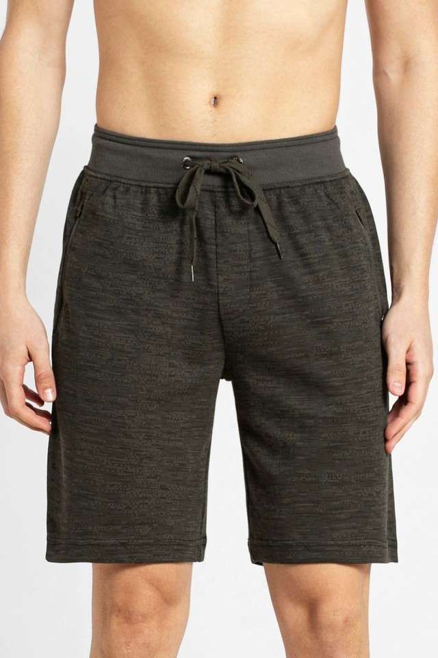 Knitted-Cotton-Blend-Button-Closure-Men-s-Shorts