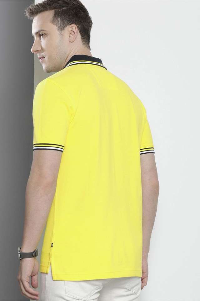 Buy NAUTICA yellow Solid Cotton Slim Fit Men's T-Shirt Shoppers Stop