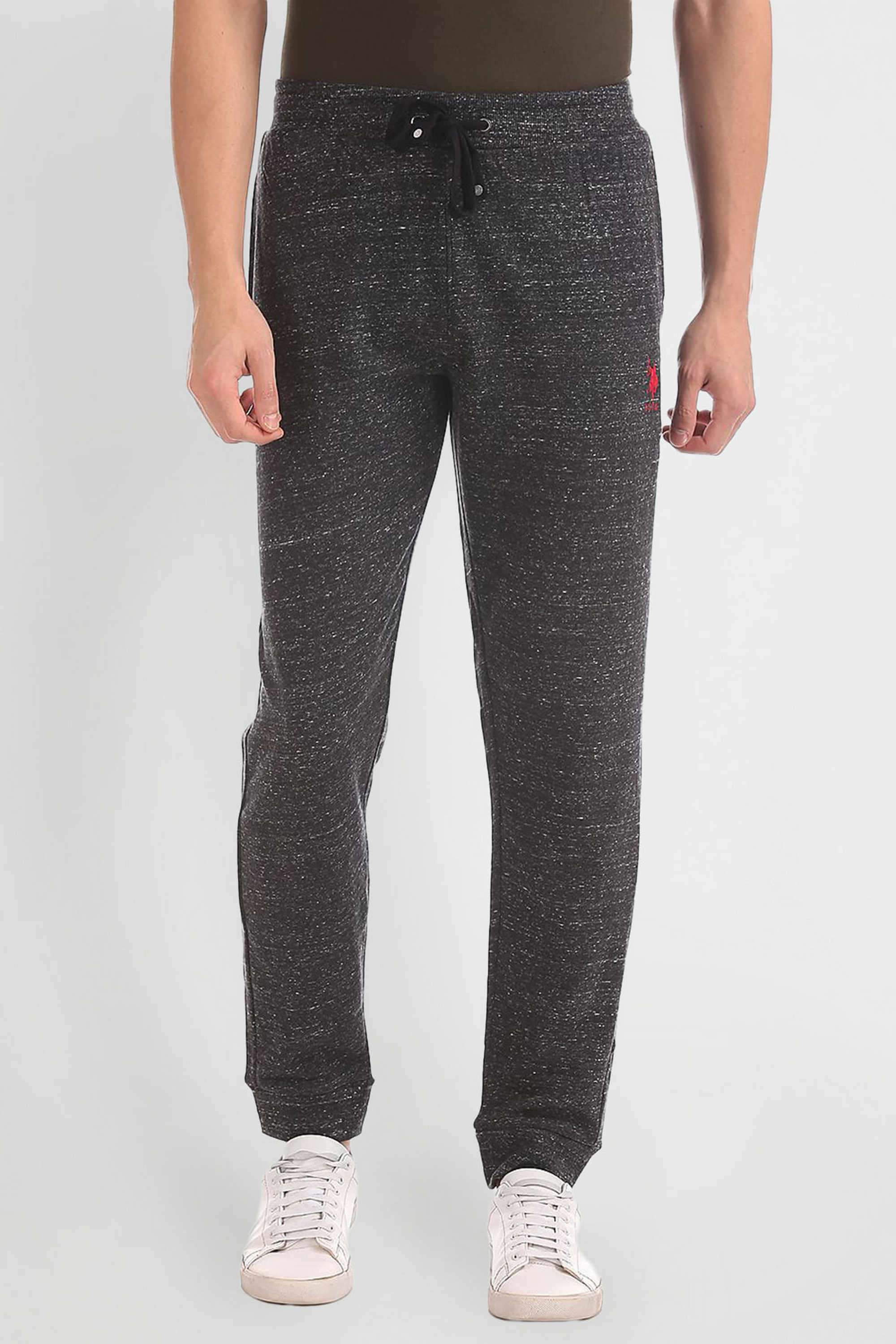 Solid-Cotton-Blend-Regular-fit-Men-s-Track-Pants
