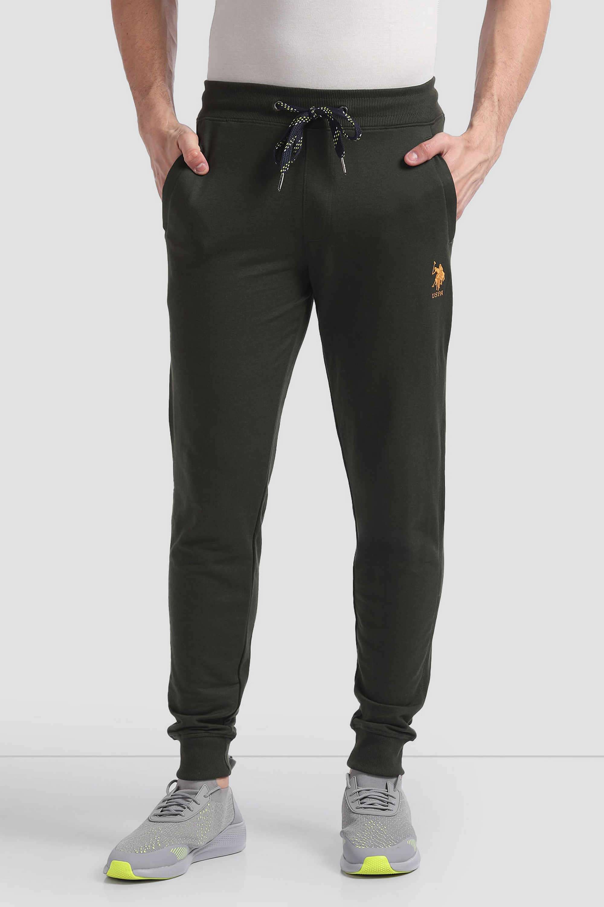 Solid-Cotton-Blend-Regular-fit-Men-s-Track-Pants