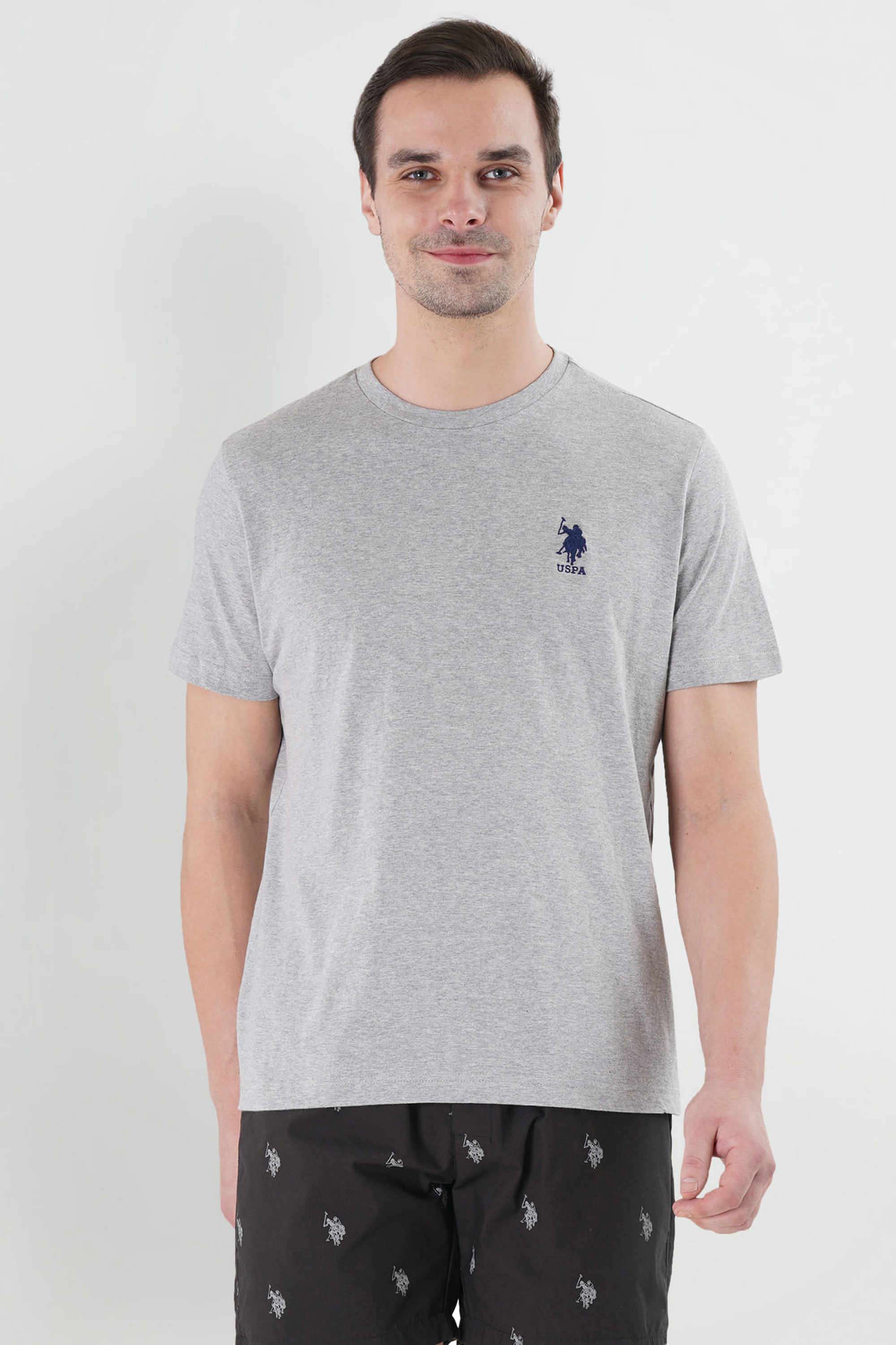 Solid-Cotton-Blend-Round-Neck-Men-s-T-Shirt
