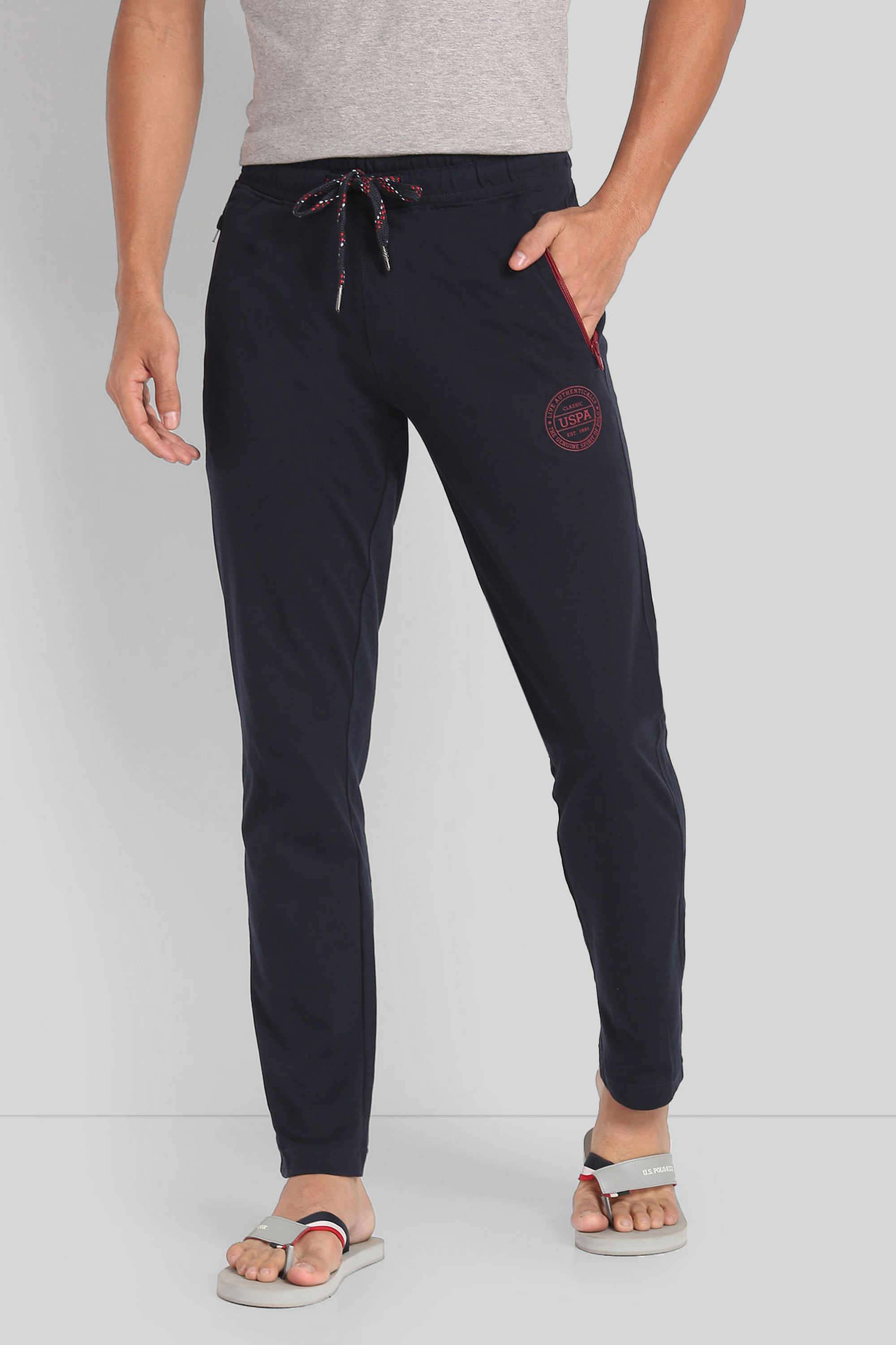Solid-Cotton-Blend-Regular-fit-Men-s-Track-Pants