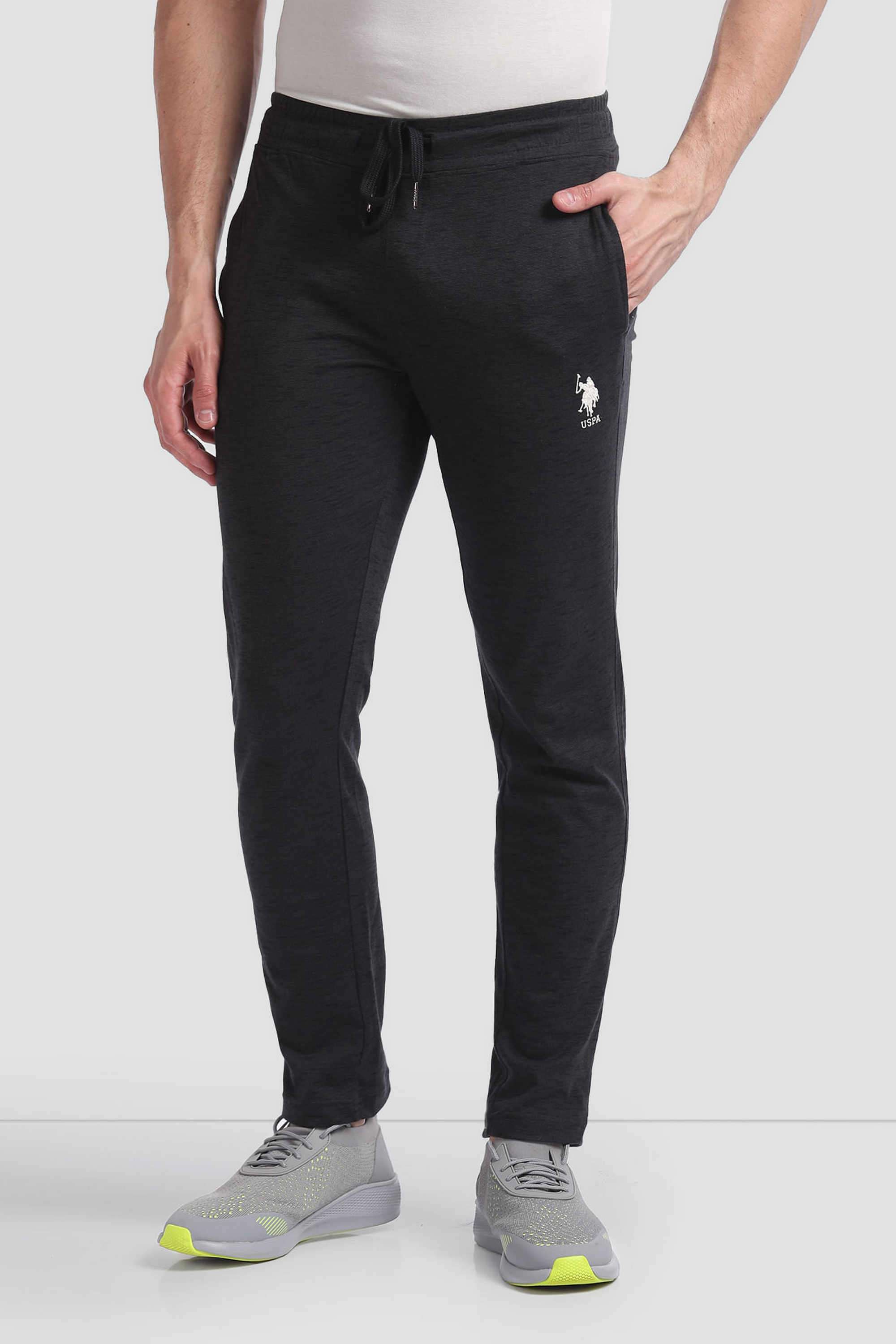 Solid-Cotton-Blend-Regular-fit-Men-s-Track-Pants