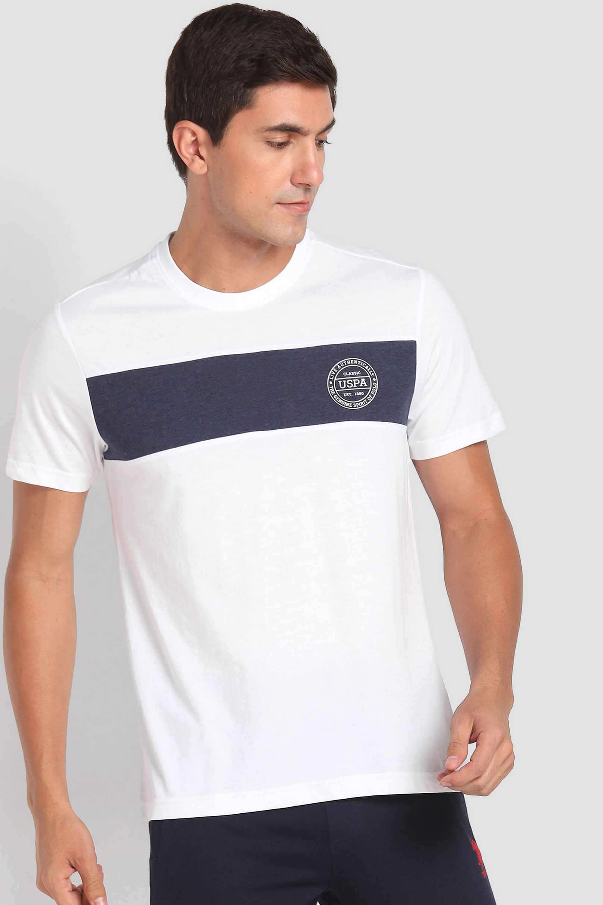 Color-Block-Cotton-Blend-Round-Neck-Men-s-T-Shirt