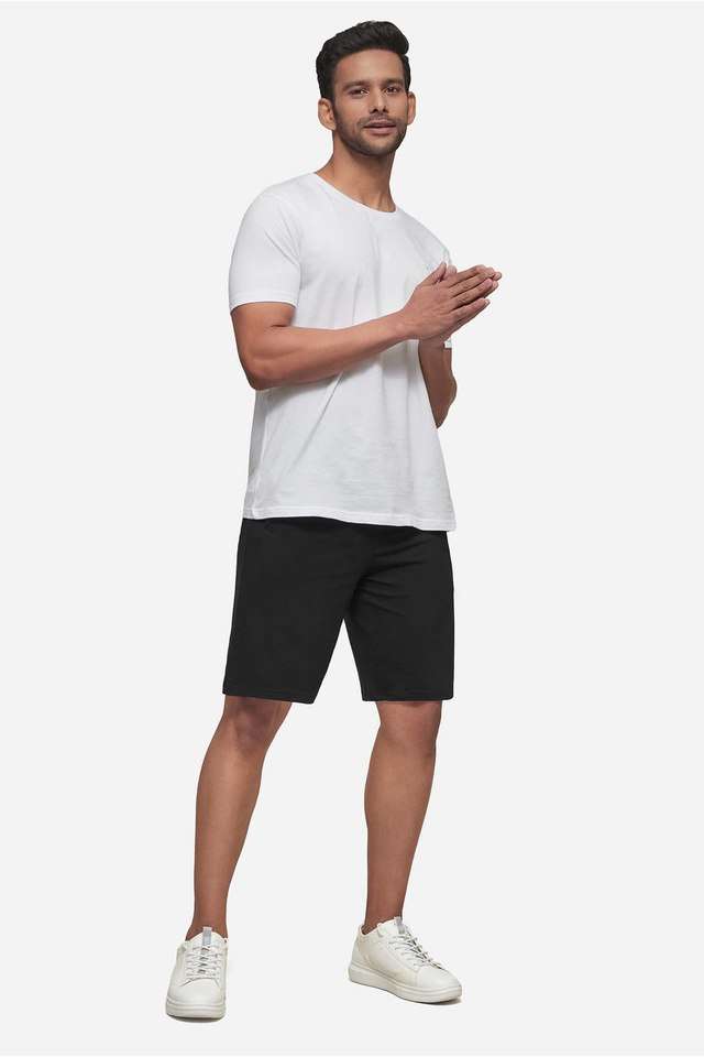 Buy XYXX Black Solid Cotton Blend Regular Fit Men's Shorts