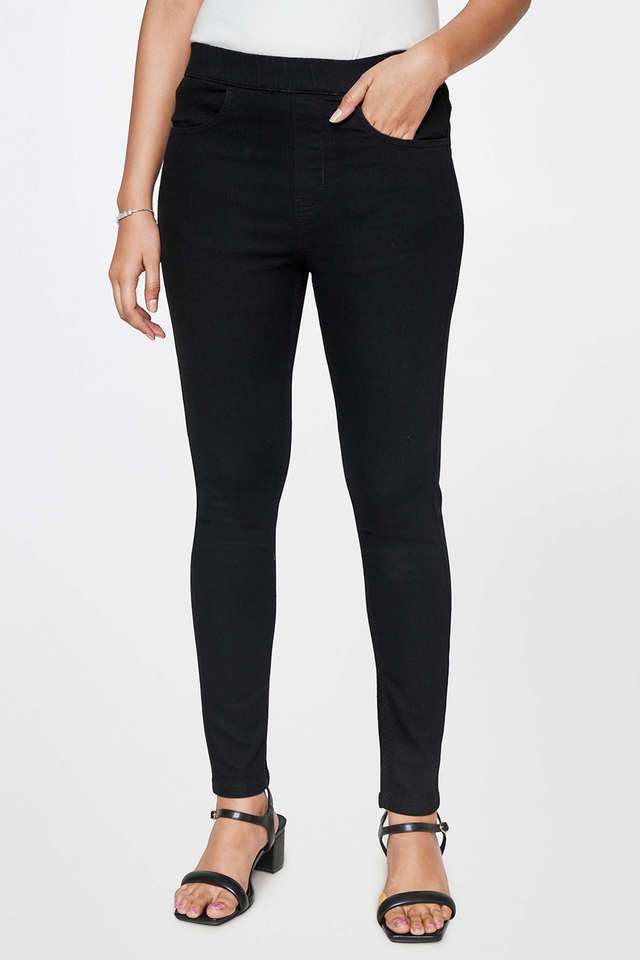 Solid-Cotton-Skinny-Fit-Women-s-Jeans