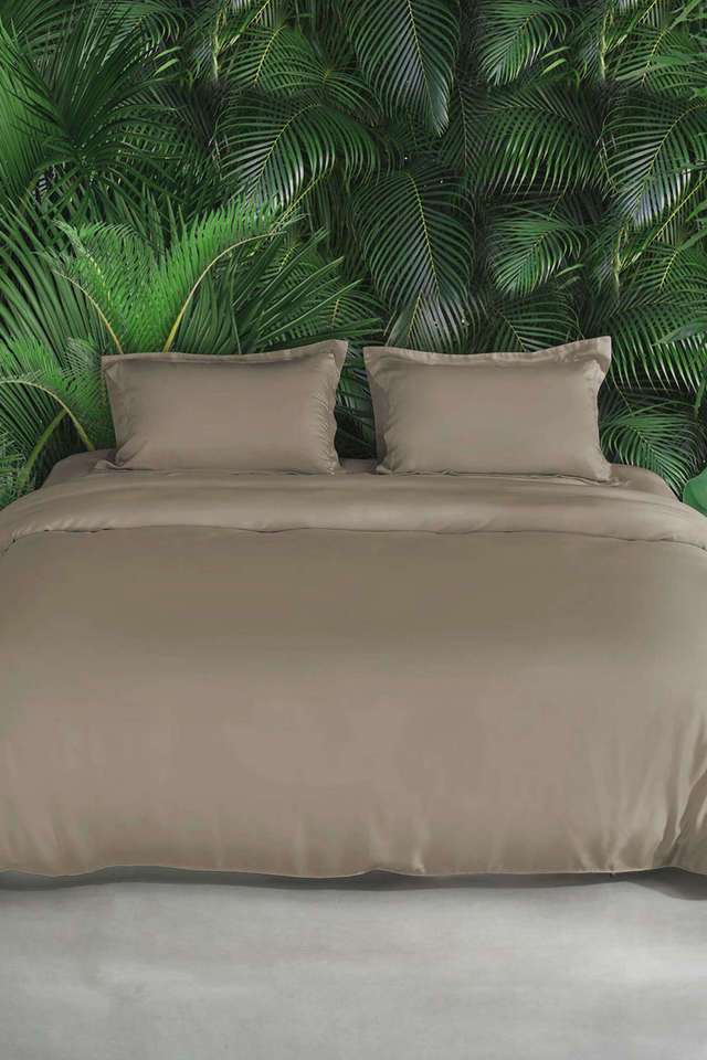 Bamboo-Super-King-Size-Bedsheet-With-2-Pillow-Cover Breathable -Soft-And-Silky-Smooth-Sheet---Wood-Smoke