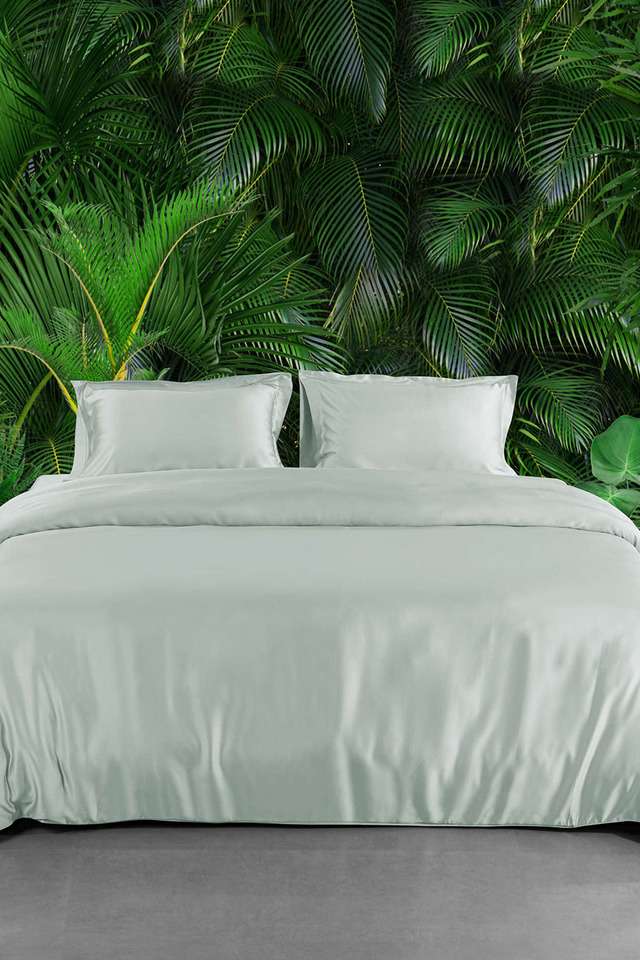 Bamboo-Super-King-Size-Bedsheet-With-2-Pillow-Cover Breathable -Soft-And-Silky-Smooth-Sheet---Misty-Green