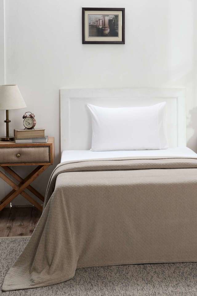 Colorart-Blaize-Solid-Weave-256-GSM-Cotton-Silver-Grey-Single-Bed-Cover