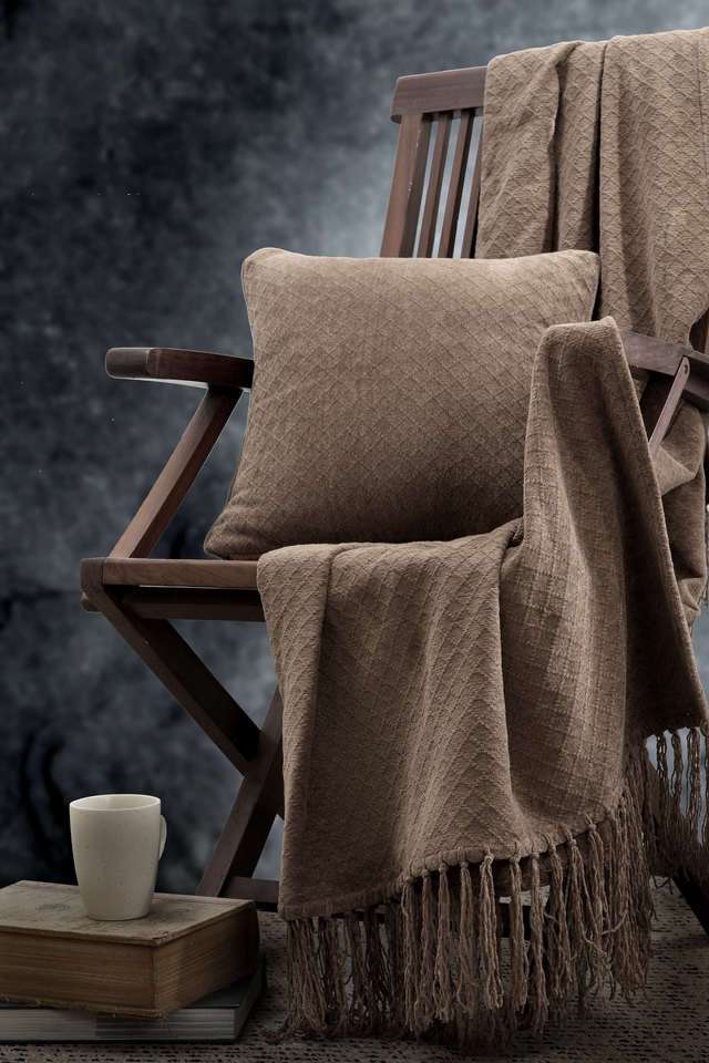 Colorart-Blaize-Solid-Weave-256-GSM-Cotton-Friar-Brown-Medium-Cushion-Cover