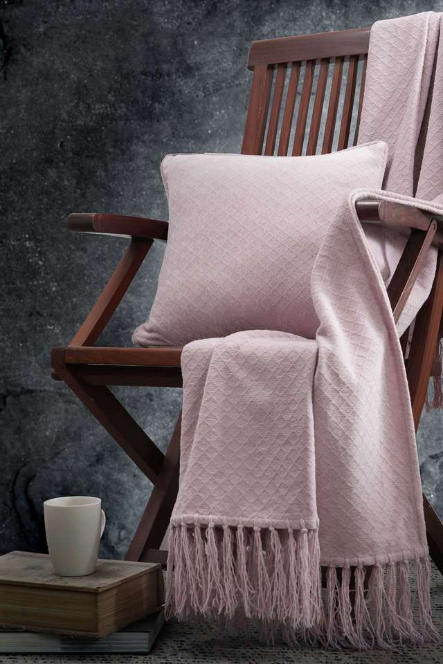 Colorart-Blaize-Solid-Weave-256-GSM-Cotton-Pale-Mauve-Medium-Cushion-Cover