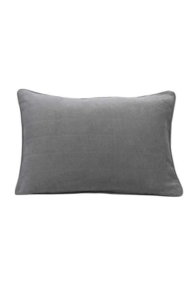 Colorart-325-GSM-Caroline-Steel-Grey-Standard-Pillow-Sham-Set