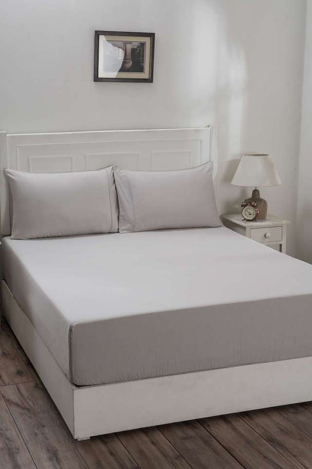 Colorart-Eden-144-TC-Cotton-Solid-Alloy-Double-Fitted-Sheet-With-2-Pillow-Covers