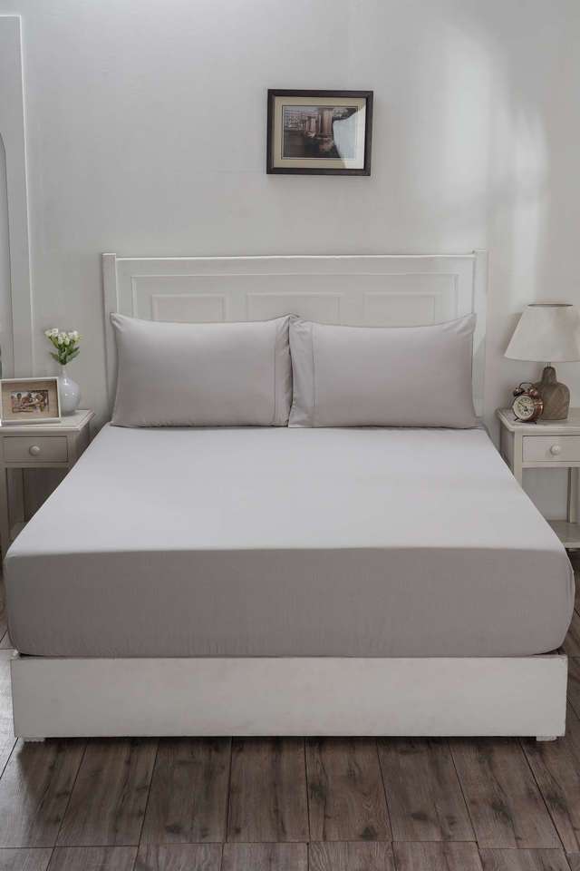 Colorart-Eden-144-TC-Cotton-Solid-Alloy-Double-Fitted-Sheet-With-2-Pillow-Covers