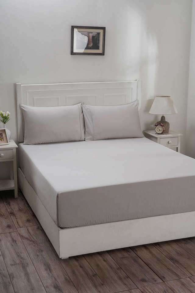 Colorart-Eden-144-TC-Cotton-Solid-Alloy-Single-Fitted-Sheet-With-1-Pillow-Cover