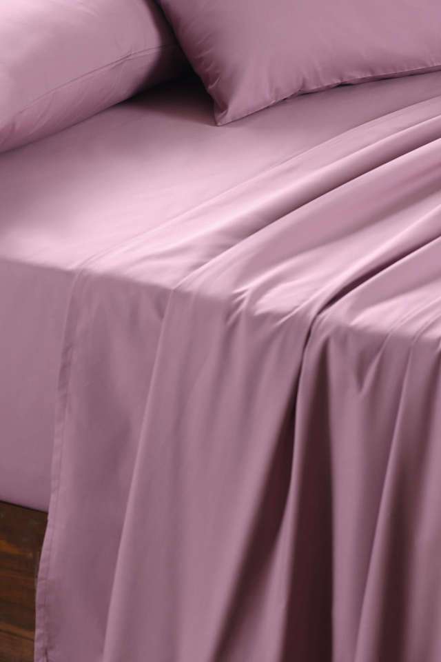 Colorart-Eden-144-TC-Cotton-Solid-Heather-Rose-Double-Bedsheet-With-2-Pillow-Covers