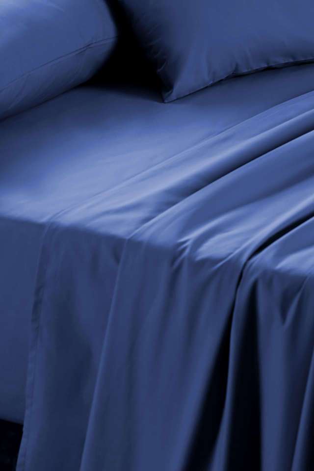 Colorart-Eden-144-TC-Cotton-Solid-Denim-Blue-Double-Bedsheet-With-2-Pillow-Covers