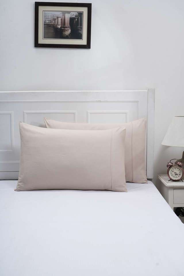 Colorart-Eden-110-GSM-Cotton-Solid-Sand-Dune-Standard-Pillow-Case-Set-Of-2