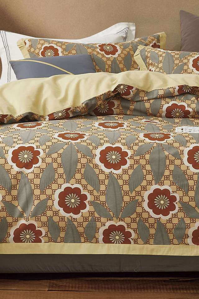 100--Cotton-Four-Season-350-TC-Super-King-Size-Bedsheet-with-2-Pillow-Covers---FSXL-40161