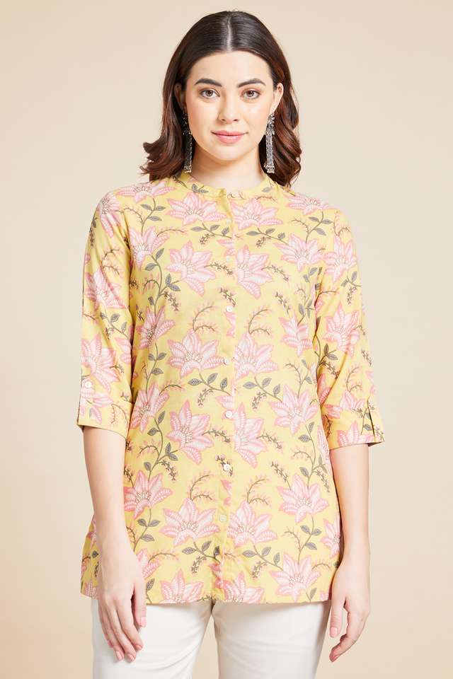 Printed-Rayon-Mandarin-Women-s-Casual-Wear-Tunic