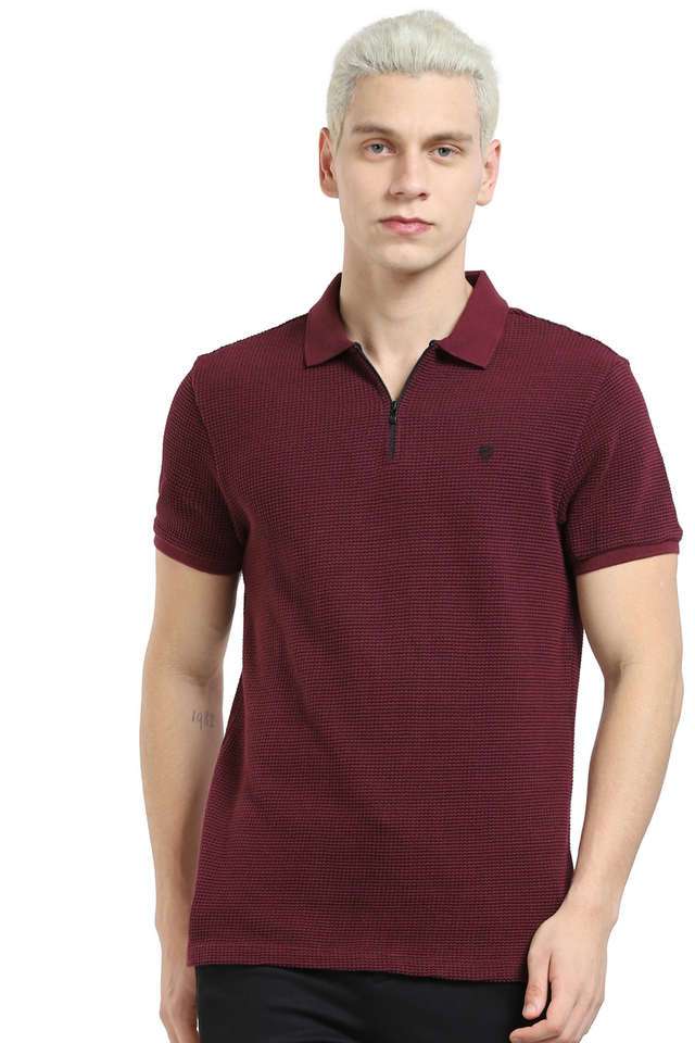 Textured-Cotton-Regular-Fit-Men-Polo-T-Shirt