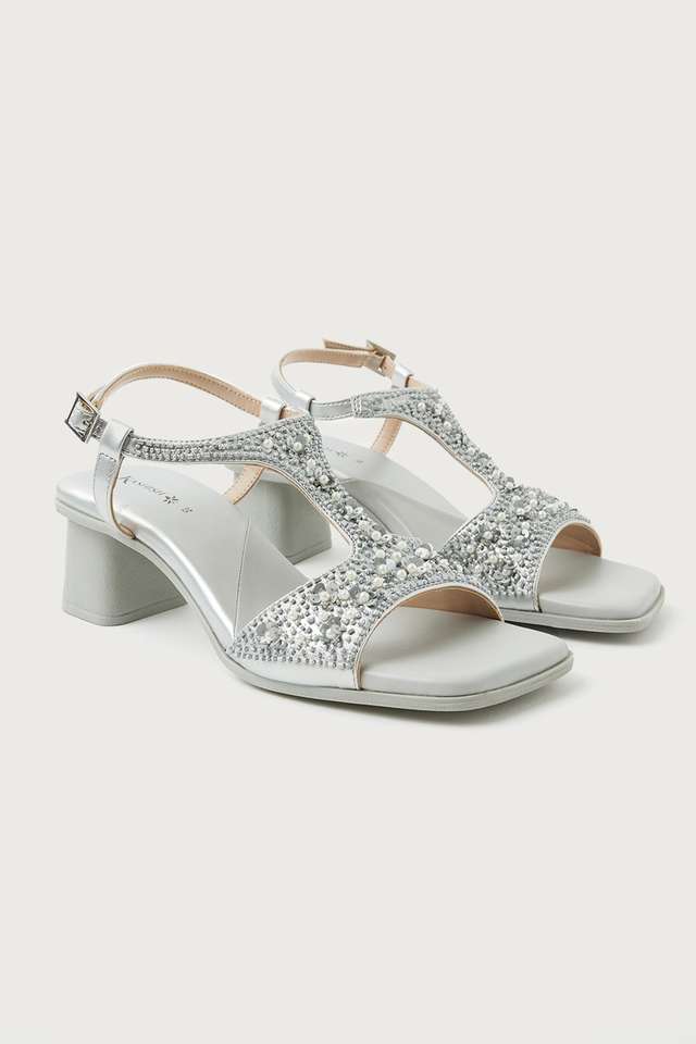 Polyurethane-Slipon-Women-s-Ethnic-Block-Heel-Mules