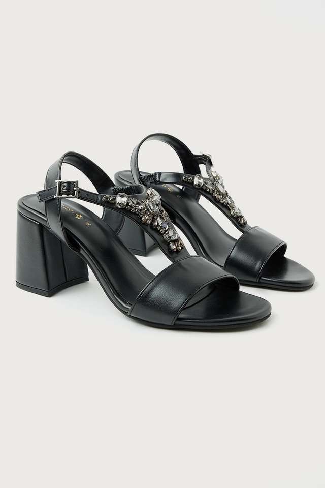 Polyurethane-Slipon-Women-s-Ethnic-Block-Heel-Mules