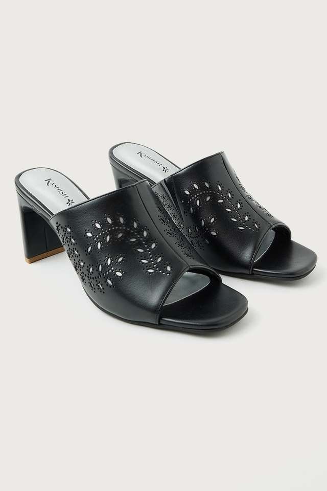 Polyurethane-Slipon-Women-s-Ethnic-Block-Heel-Mules