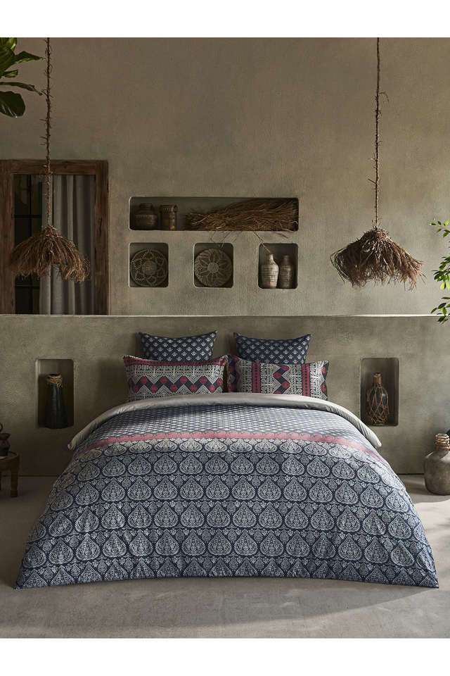 210-TC-Cotton-Traditional-King-Double-Bed-Sheet-With-2-Pillow-Covers