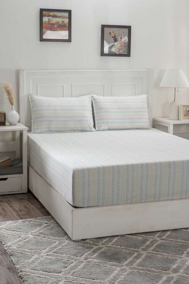 Hermosa-Optimist-Bloom-Atlair-Green-King-Bed-Sheet-With-Pillow-Case