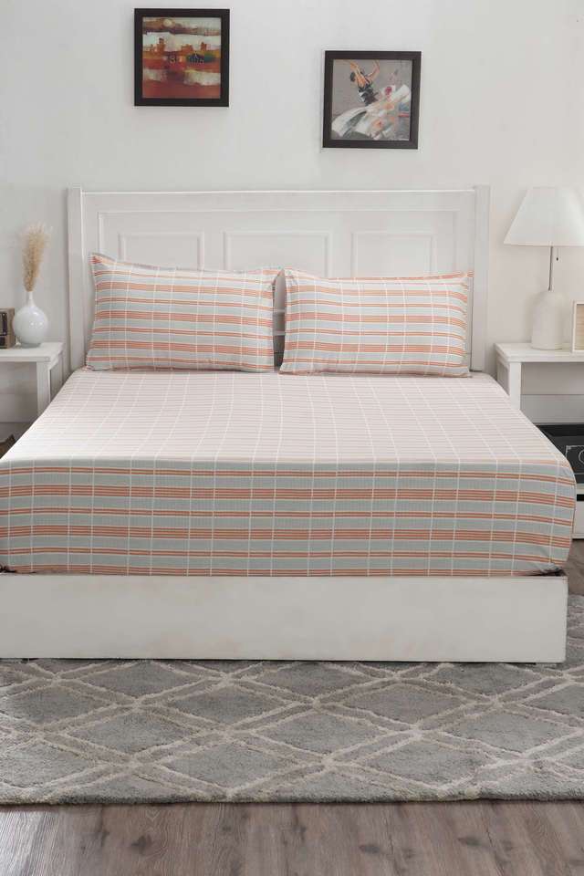 Hermosa-Optimist-Bloom-Berne-Red-Double-Bed-Sheet-With-Pillow-Case