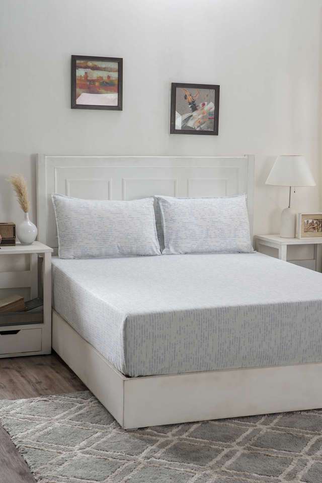 Hermosa-Optimist-Bloom-Canopus-Blue-Double-Bed-Sheet-With-Pillow-Case