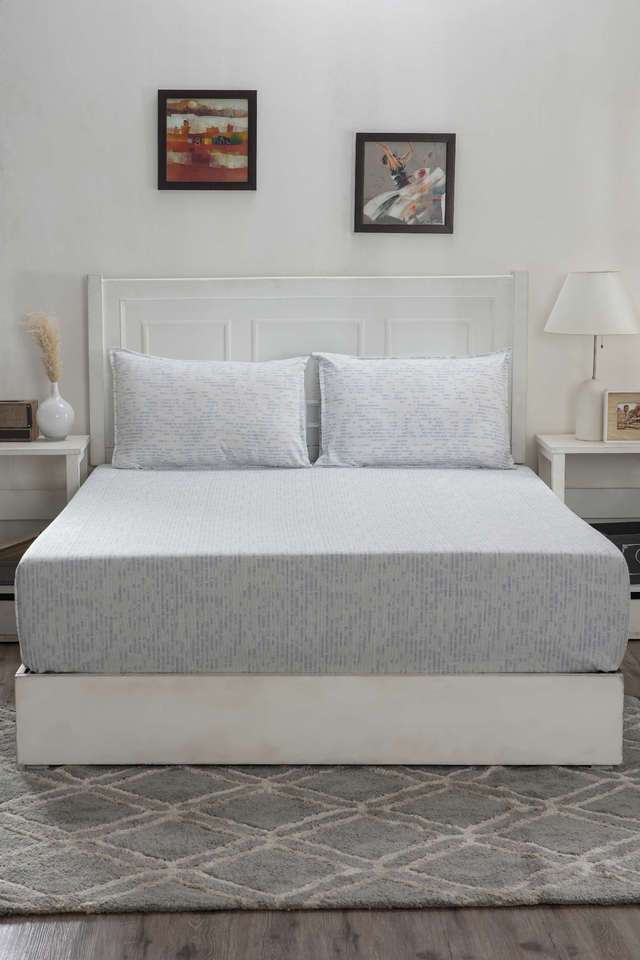 Hermosa-Optimist-Bloom-Canopus-Blue-Double-Bed-Sheet-With-Pillow-Case