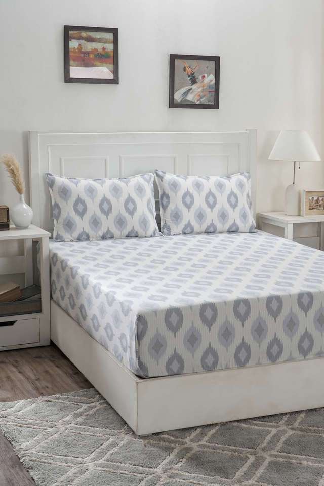 Hermosa-Optimist-Bloom-Lucasta-Blue-Double-Bed-Sheet-With-Pillow-Case