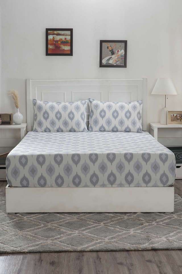 Hermosa-Optimist-Bloom-Lucasta-Blue-Double-Bed-Sheet-With-Pillow-Case