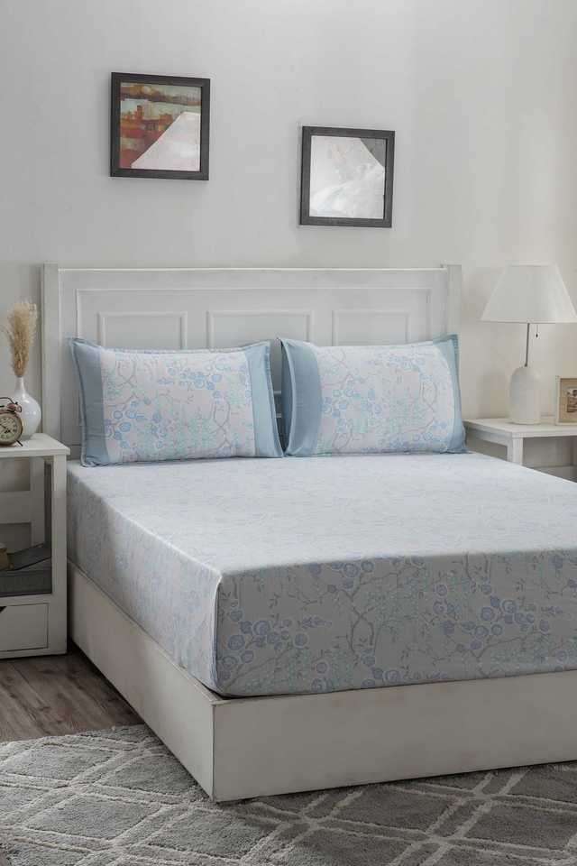 Hermosa-Optimist-Bloom-200-TC-Cassia-Blue-King-Bed-Sheet-With-2-Pillow-Covers