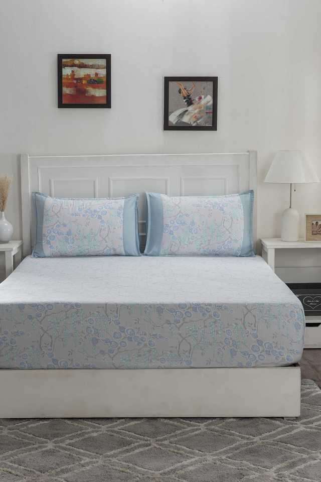 Hermosa-Optimist-Bloom-200-TC-Cassia-Blue-King-Bed-Sheet-With-2-Pillow-Covers