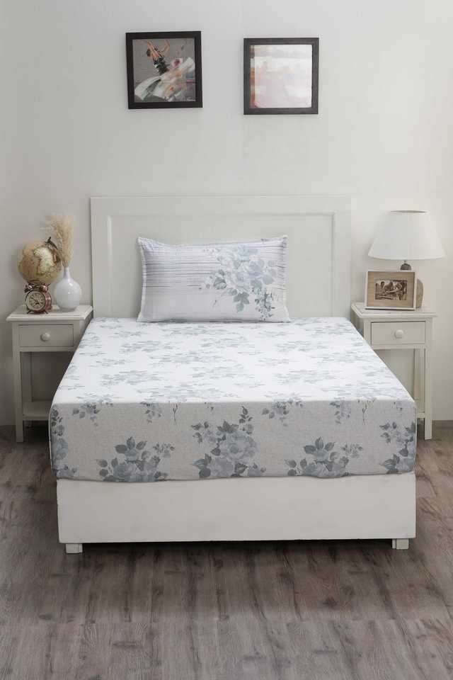 Hermosa-Optimist-Bloom-300-TC-Clarice-Blue-Single-Bed-Sheet-With-1-Pillow-Cover