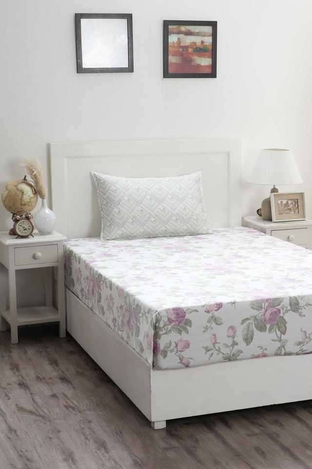 Hermosa-Optimist-Bloom-300-TC-Roseen-Wine-Single-Bed-Sheet-With-1-Pillow-Cover