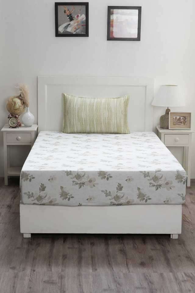 Hermosa-Optimist-Bloom-300-TC-Everly-Green-Single-Bed-Sheet-With-1-Pillow-Cover