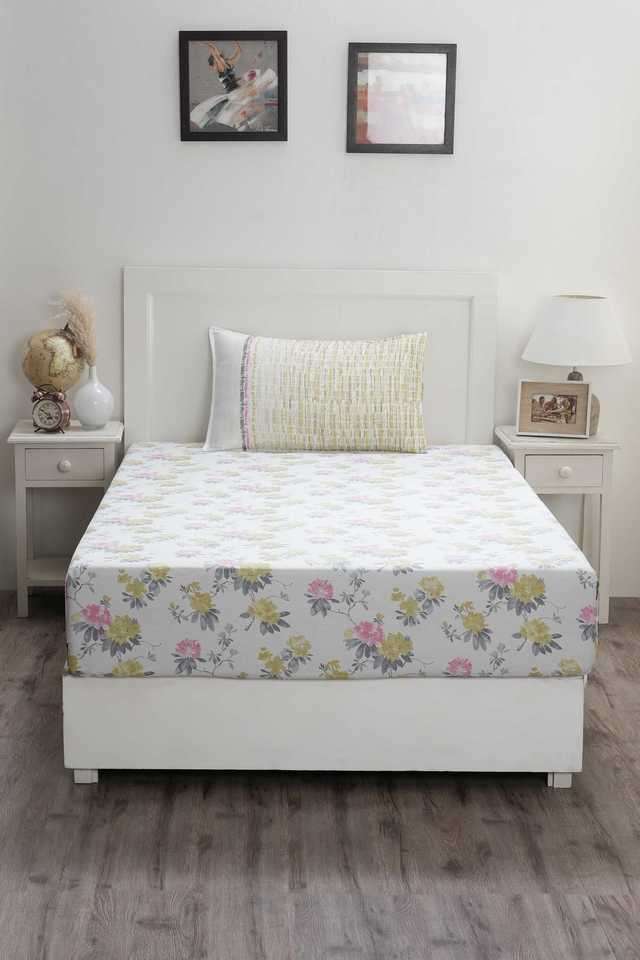 Hermosa-Optimist-Bloom-300-TC-Isidora-Yellow-Single-Fitted-Sheet-With-1-Pillow-Case