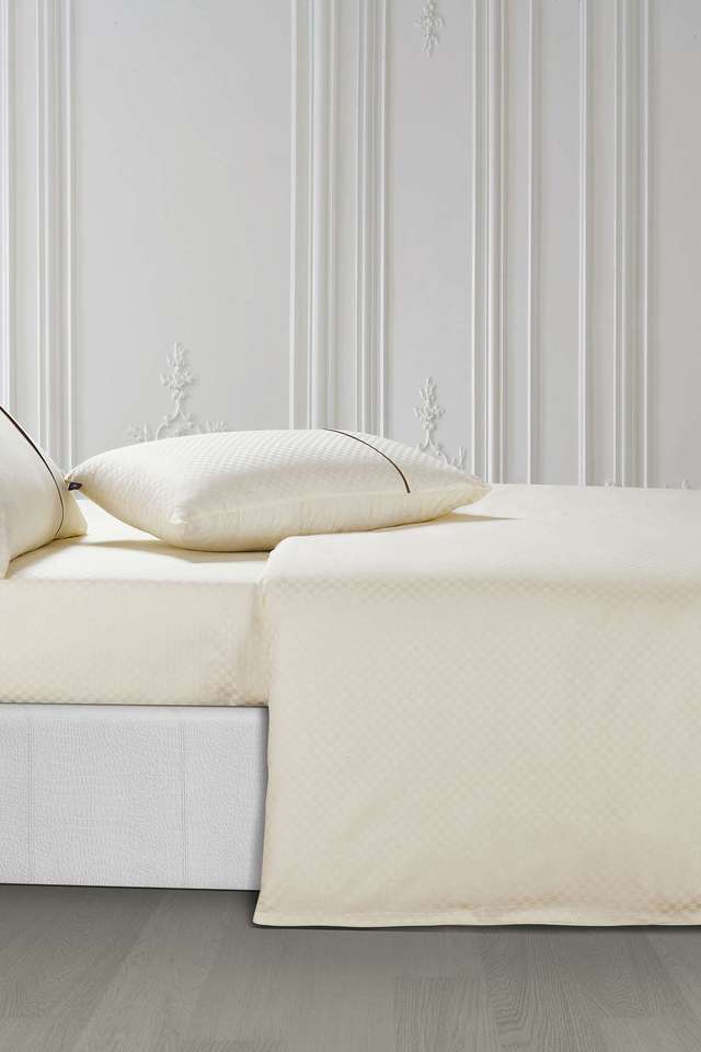 Oxford-100--Cotton-400-Thread-Count-Geometric-Pattern-King-Size-Double-Bed-Zipper-Duvet -Off-White