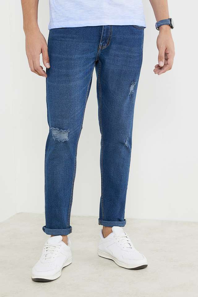 Mid-Wash-Cotton-Lycra-Tapered-Fit-Men-s-Jeans