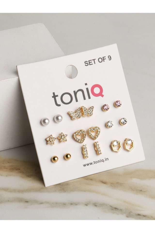 Gold-Plated-Set-Of-9-Stud-Earring-Combo
