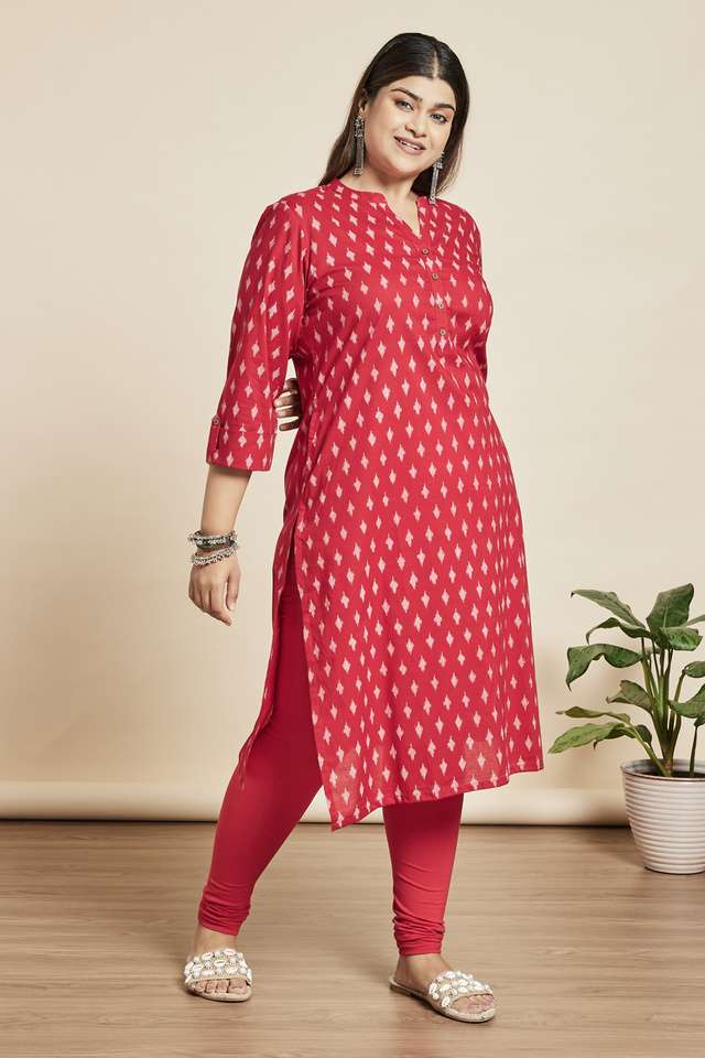 Plus-Size-Solid-Regular-Cotton-Lycra-Women-s-Churidar