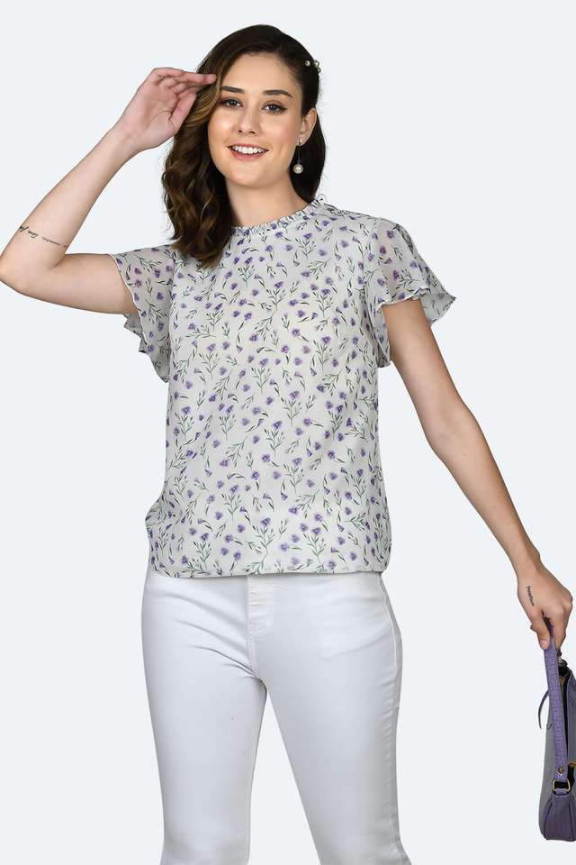 zink london Floral Polyester Round Neck Women Top-picture-34