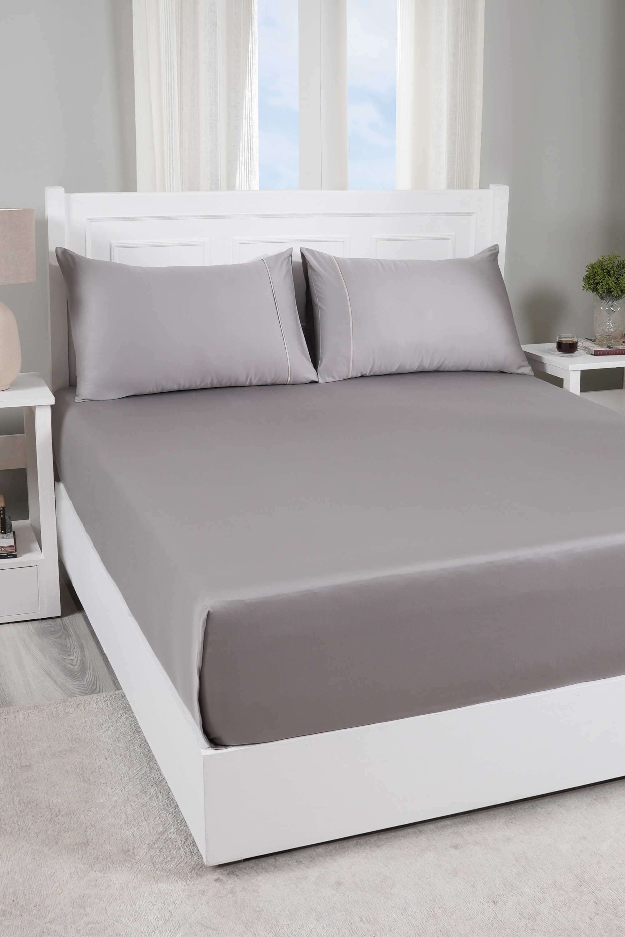 Viola-Flint-Grey-Single-Bed-Sheet-with-Pillow-Case