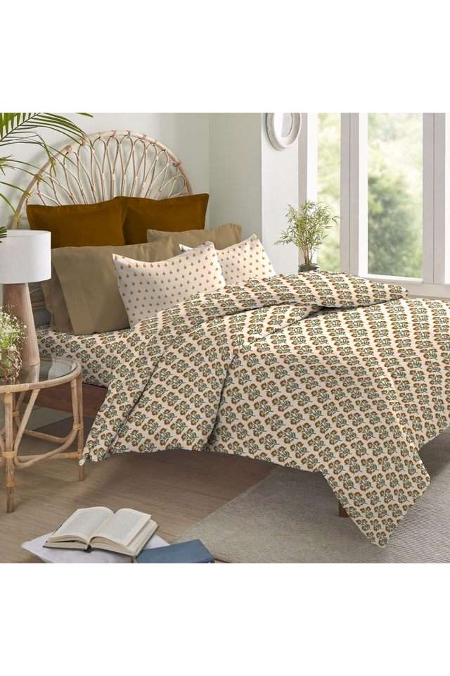 Earth-Lover-Printed-144-TC-Cotton-Double-Bedsheet-&-2-Pillow-Covers