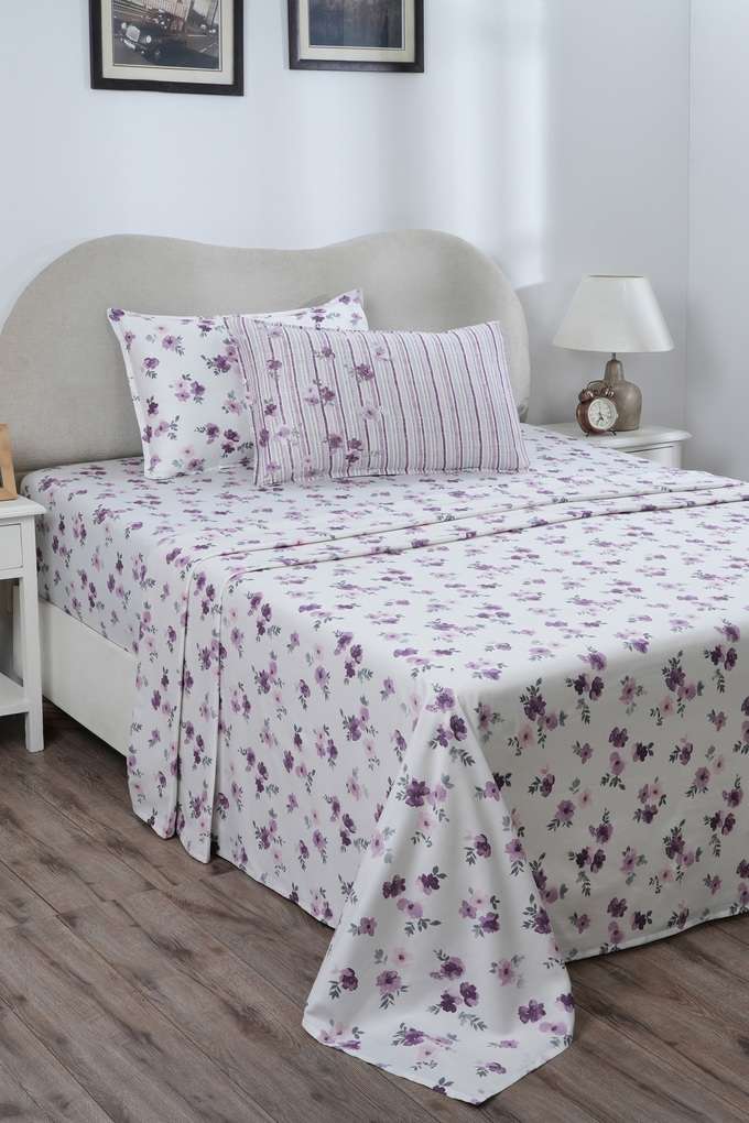 Ellen-King-Purple-Bed-Sheet-with-Pillow-Case